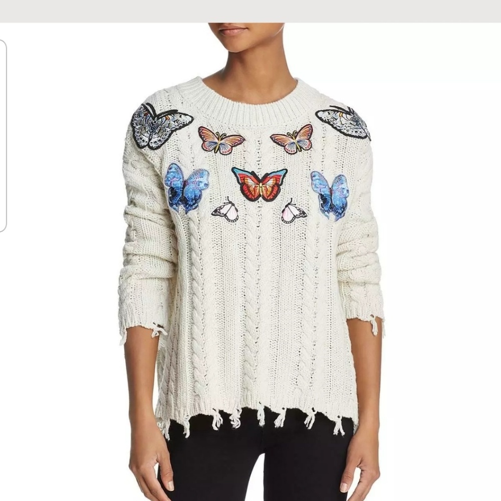 Sunset and Spring Sweater Butterfly Fringe Large